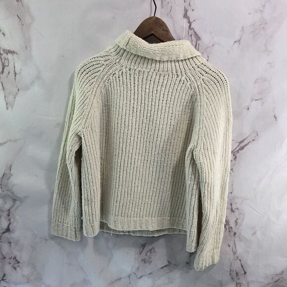 Banana Republic Sweater Womens Medium Cream White Wool Merino Boxy Turtleneck - Picture 5 of 10